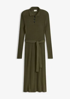 Vestido de punto acanalado de mezcla de viscosa