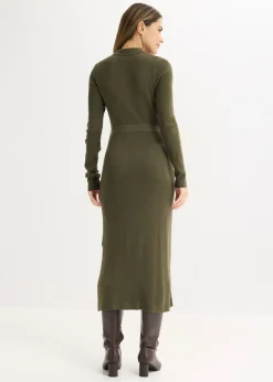 Vestido de punto acanalado de mezcla de viscosa
