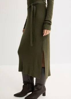Vestido de punto acanalado de mezcla de viscosa