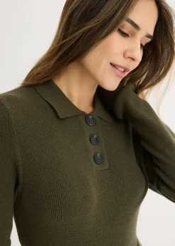 Vestido de punto acanalado de mezcla de viscosa