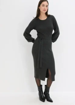 Vestido de punto acanalado de mezcla de viscosa fluida