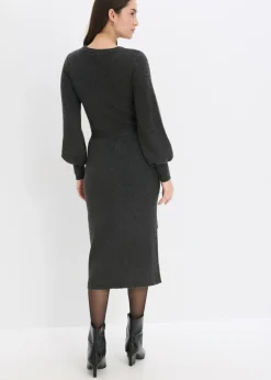 Vestido de punto acanalado de mezcla de viscosa fluida