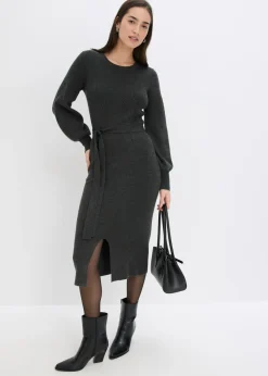 Vestido de punto acanalado de mezcla de viscosa fluida