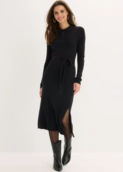 Vestido de punto acanalado de mezcla de viscosa