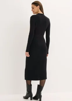 Vestido de punto acanalado de mezcla de viscosa