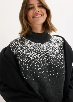 Vestido de punto con aplicaciones de lentejuelas