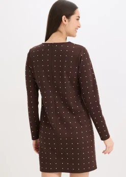 Vestido de punto con aplicaciones de piedras brillantes