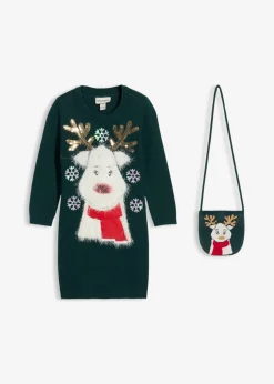 Vestido de punto con bolsillo (2 piezas)