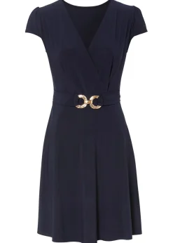Vestido de punto con cierre decorativo