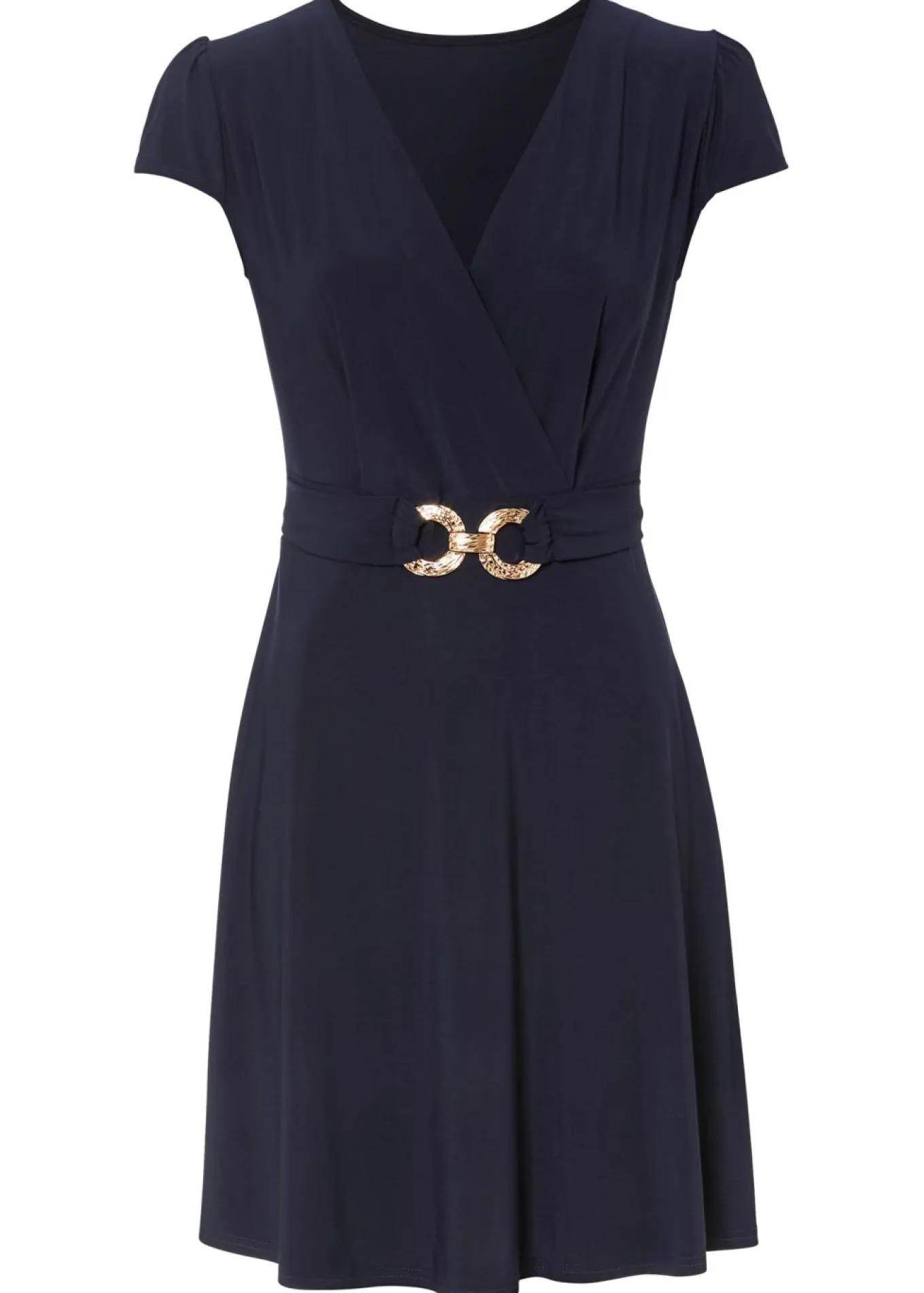 Vestido de punto con cierre decorativo