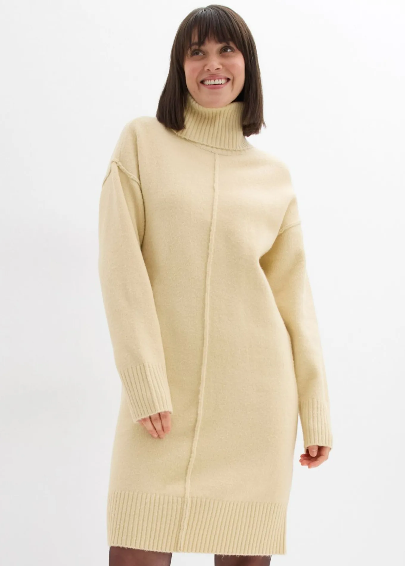 Vestido de punto con costura decorativa