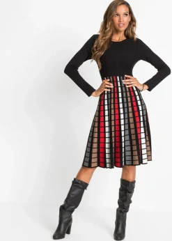 Vestido de punto con cuadros