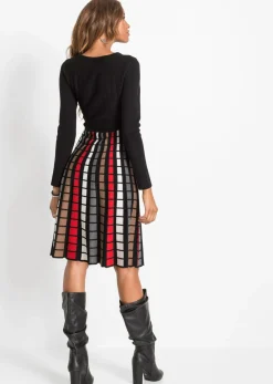 Vestido de punto con cuadros