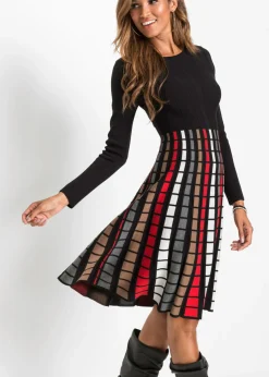 Vestido de punto con cuadros