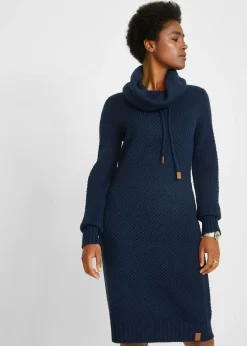 Vestido de punto con cuello tipo chal