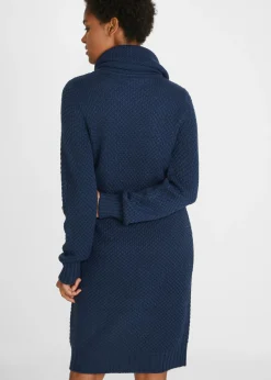 Vestido de punto con cuello tipo chal