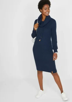 Vestido de punto con cuello tipo chal