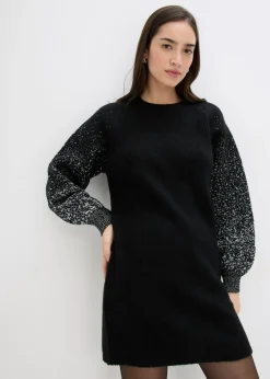 Vestido de punto con efecto brillante
