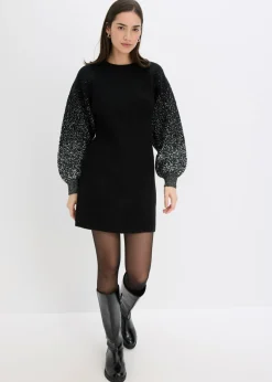 Vestido de punto con efecto brillante