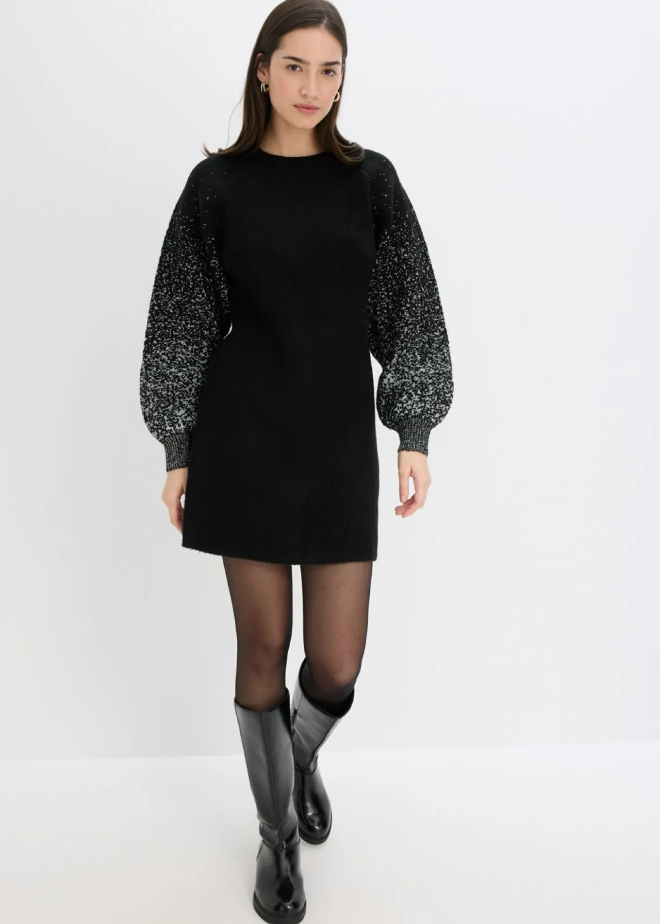 Vestido de punto con efecto brillante