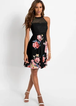Vestido de punto con encaje