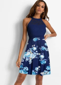 Vestido de punto con encaje