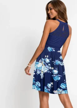 Vestido de punto con encaje