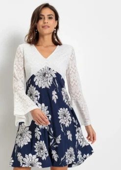 Vestido de punto con encaje
