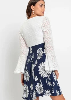 Vestido de punto con encaje