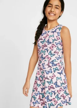 Vestido de punto con estampado de mariposas para niñas