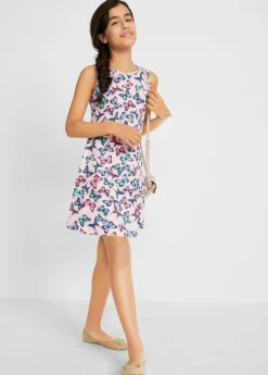Vestido de punto con estampado de mariposas para niñas