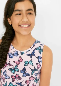 Vestido de punto con estampado de mariposas para niñas