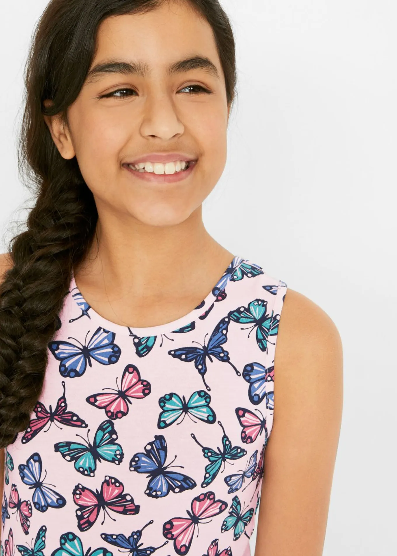 Vestido de punto con estampado de mariposas para niñas