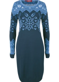 Vestido de punto con estampado invernal