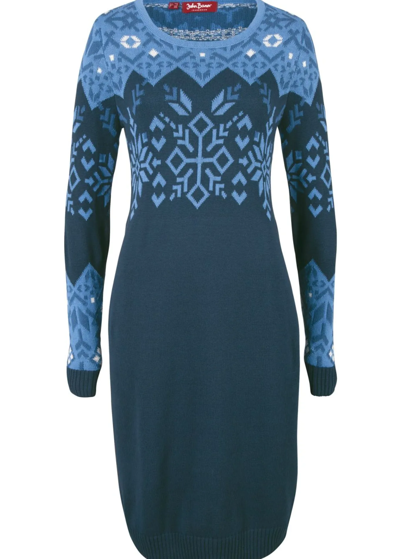 Vestido de punto con estampado invernal