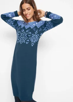 Vestido de punto con estampado invernal