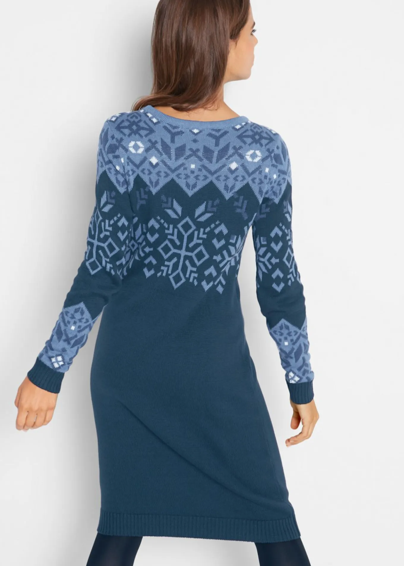 Vestido de punto con estampado invernal