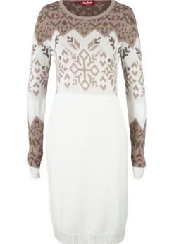 Vestido de punto con estampado invernal