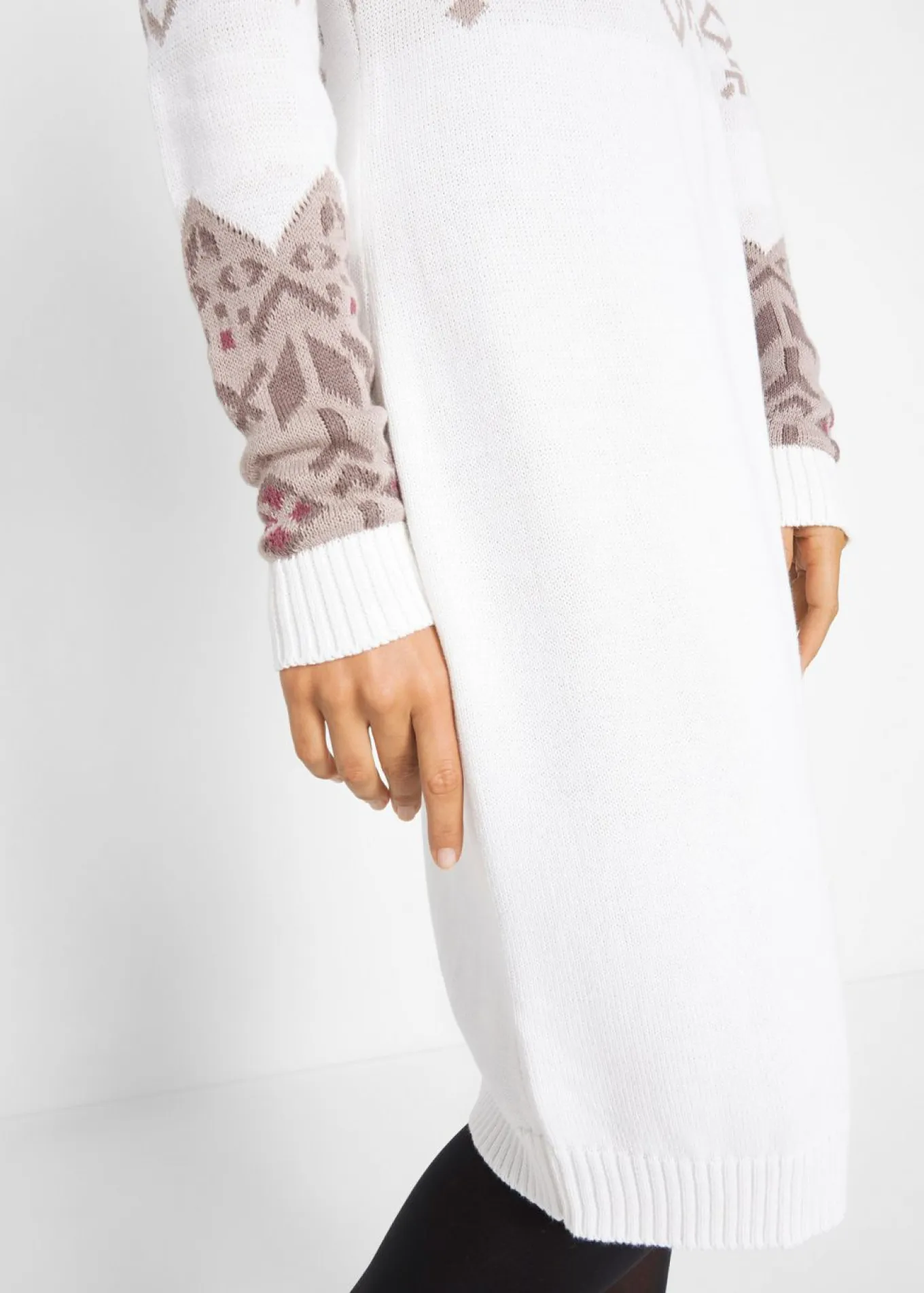 Vestido de punto con estampado invernal