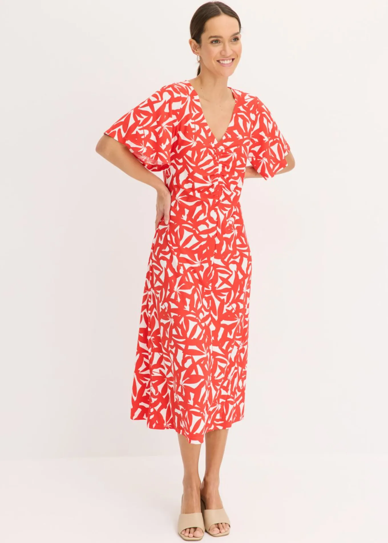 Vestido de punto con fruncido