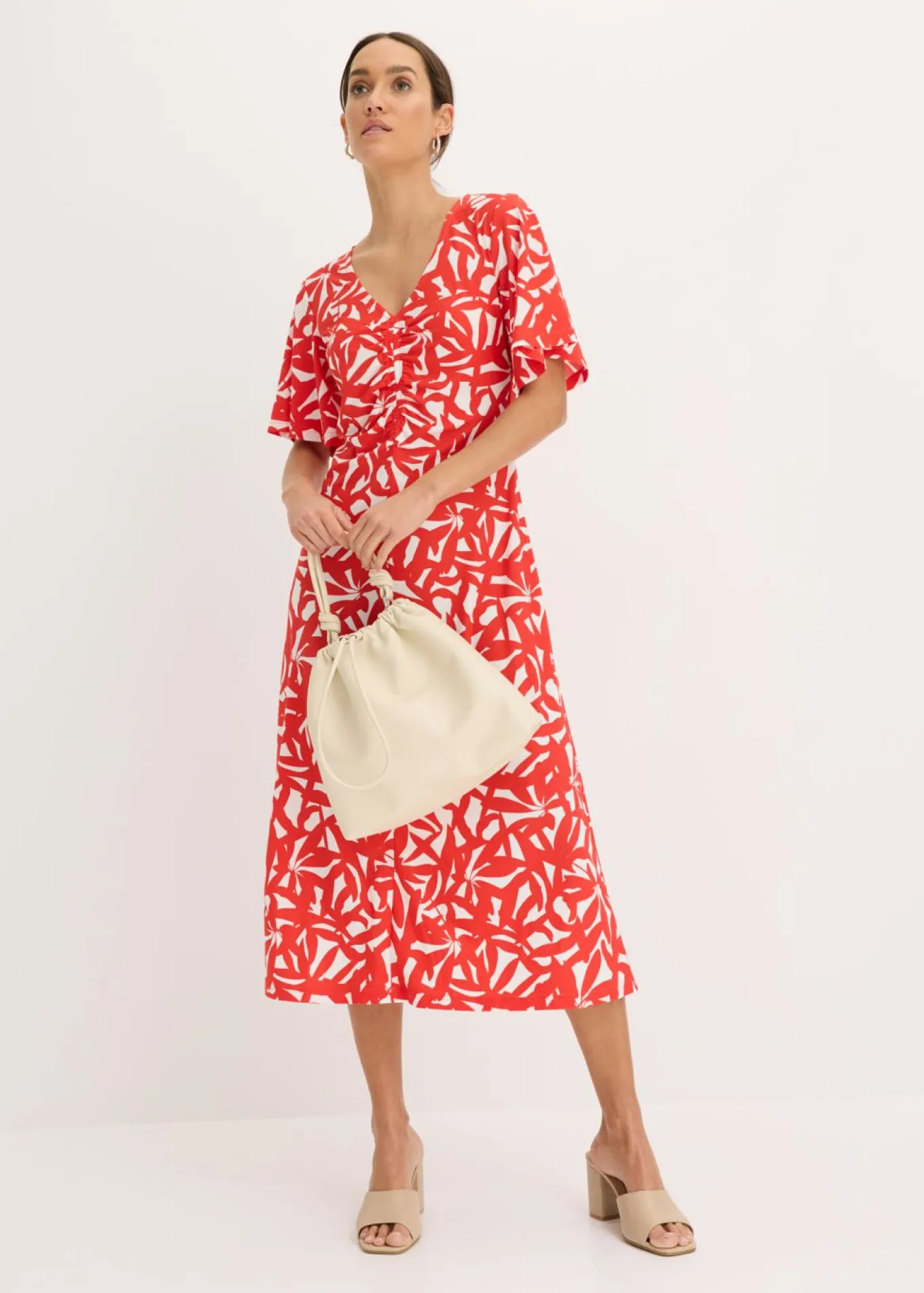 Vestido de punto con fruncido
