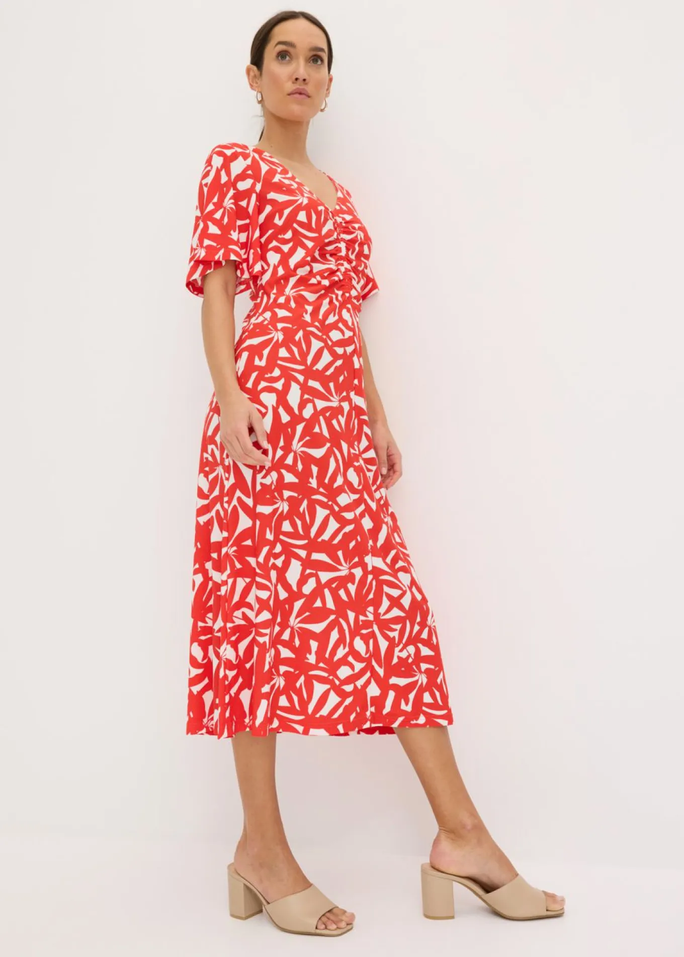 Vestido de punto con fruncido