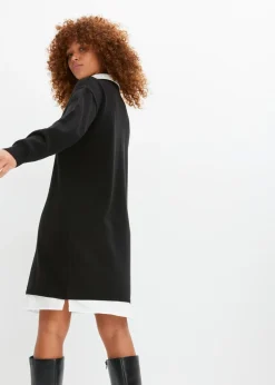 Vestido de punto con inserto de blusa