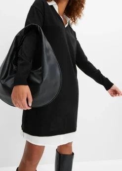 Vestido de punto con inserto de blusa