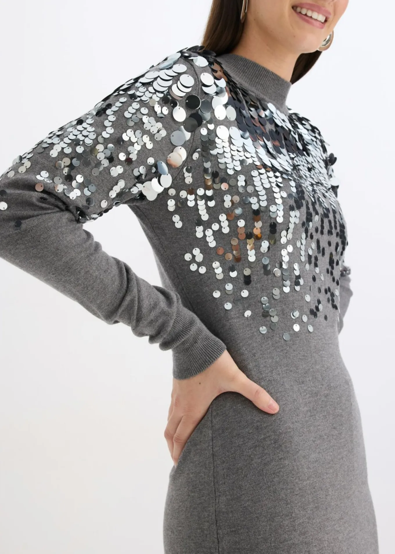 Vestido de punto con lentejuelas