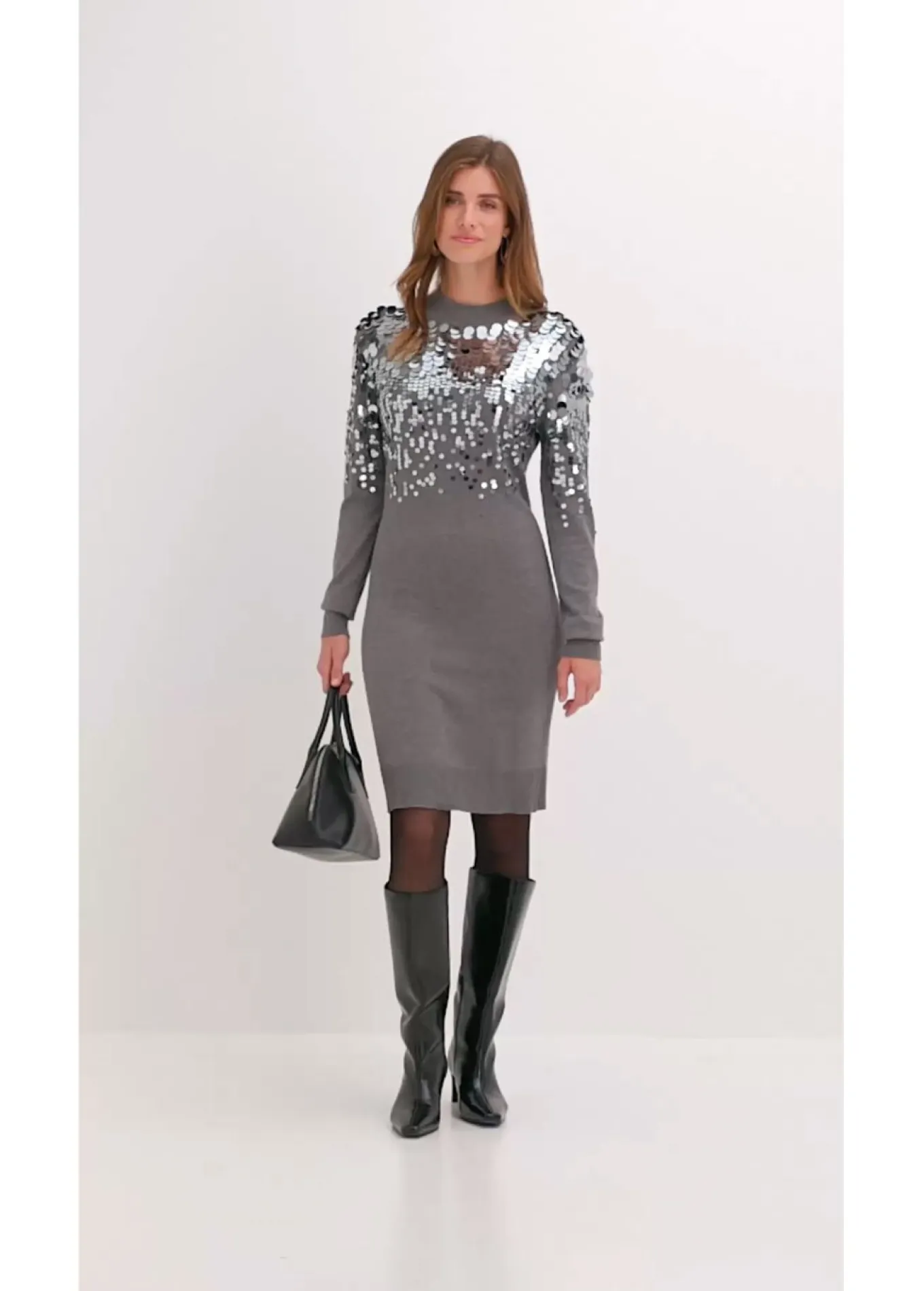 Vestido de punto con lentejuelas