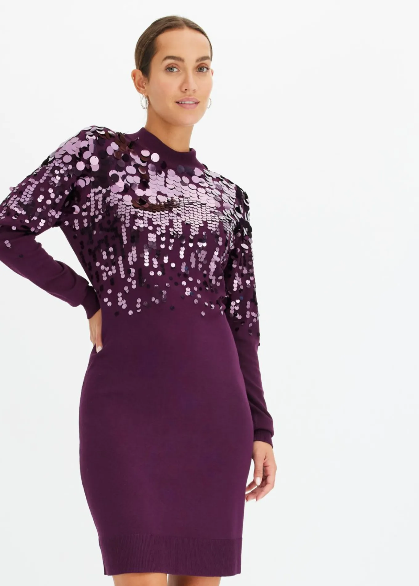 Vestido de punto con lentejuelas