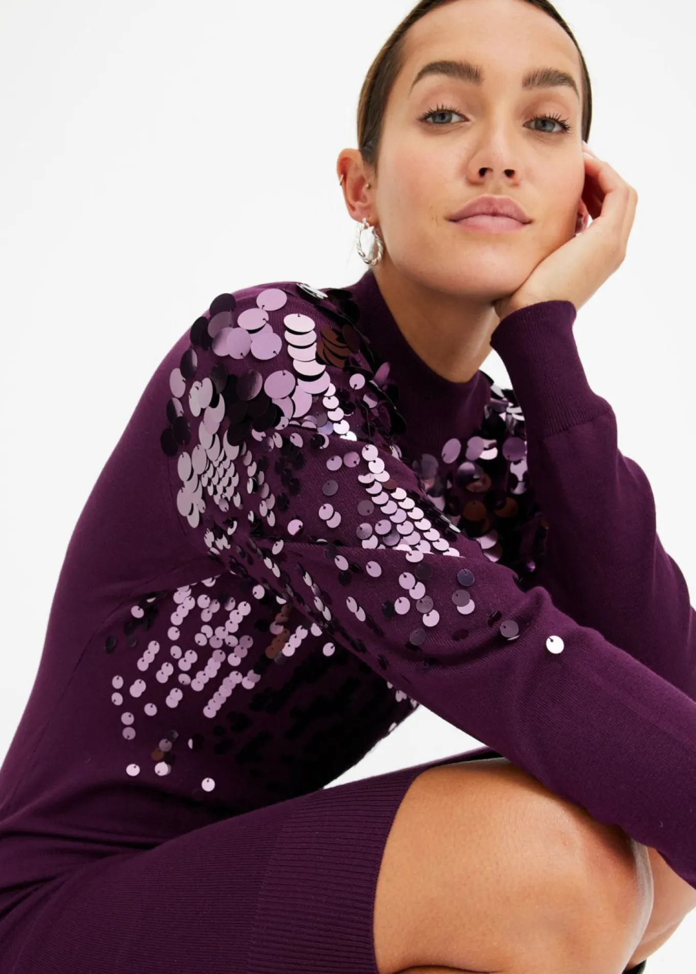 Vestido de punto con lentejuelas