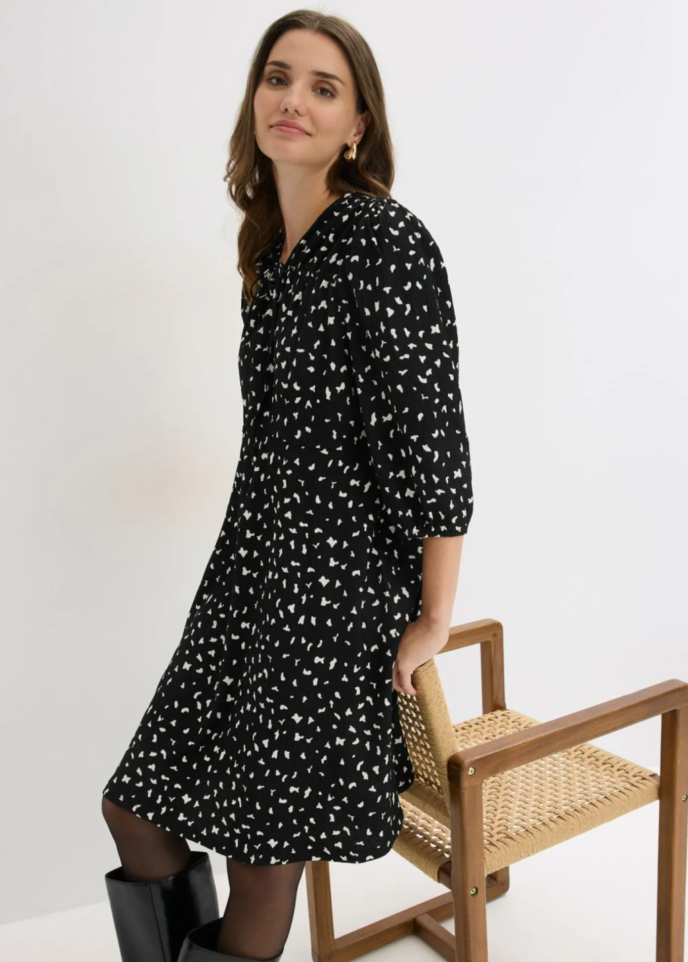 Vestido de punto con línea en A