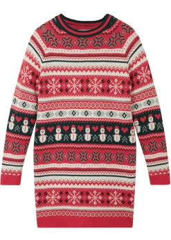 Vestido de punto con motivo invernal para niñas
